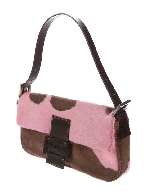 Fendi Cow Print Ponyhair Baguette 